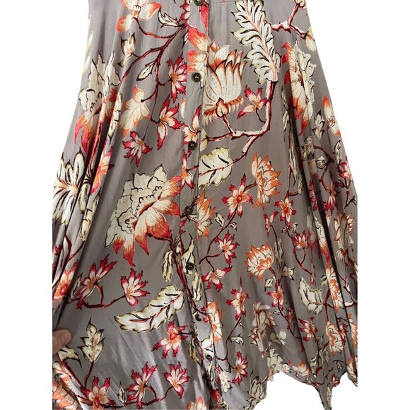 Angie Floral Spaghetti Strap Sundress Size Small Beachy Hankerchief Hem - Picture 6 of 7